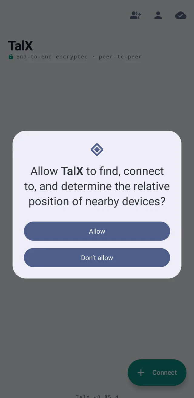 Screenshot from TalX: Permissions